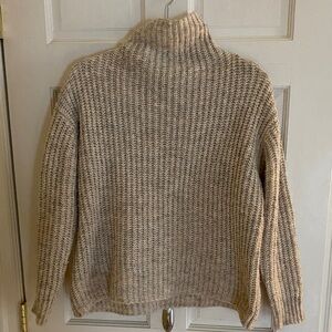 RD Style Textured Knit Turtleneck Sweater - Tan